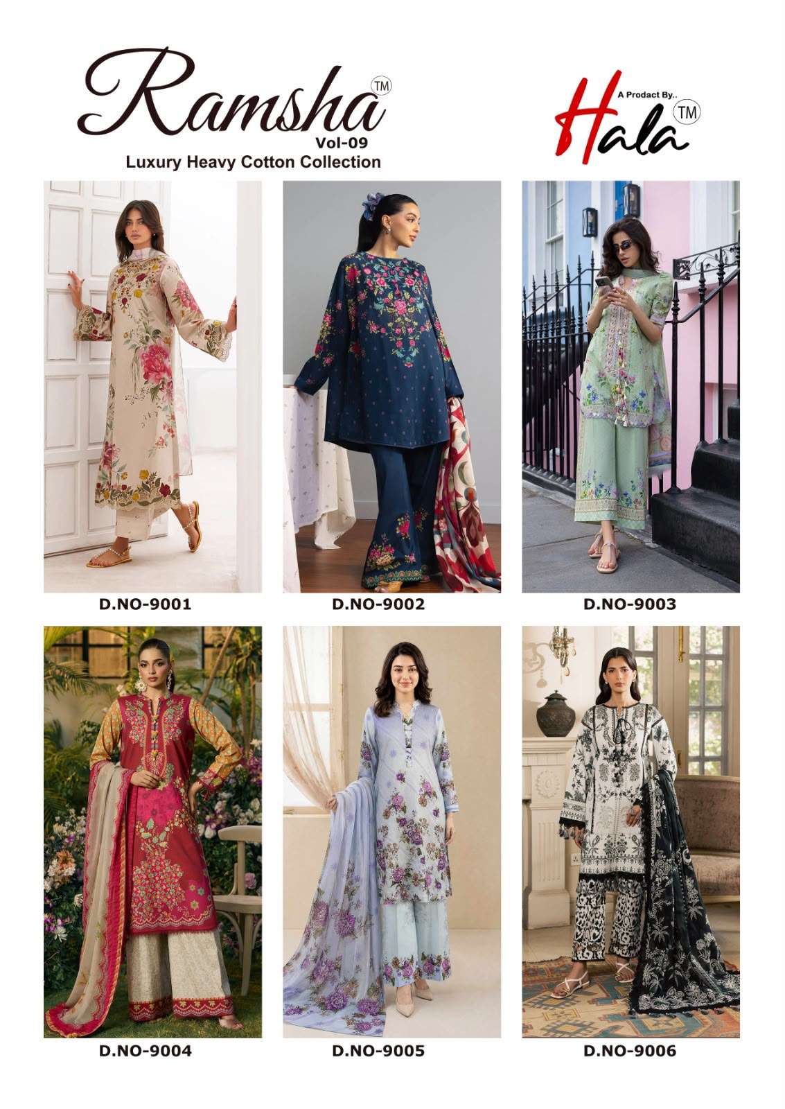 HALA RAMSHA VOL 9 COTTON DIGITAL KARACHI PRINTS SALWAR SUIT
