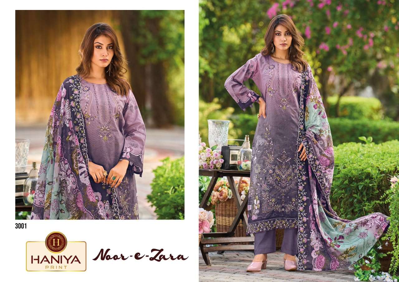 HANIYA PRINT NOOR E ZARA COTTON DIGITAL PRINTS WITH FANCY EMBROIDERY WORK SUIT