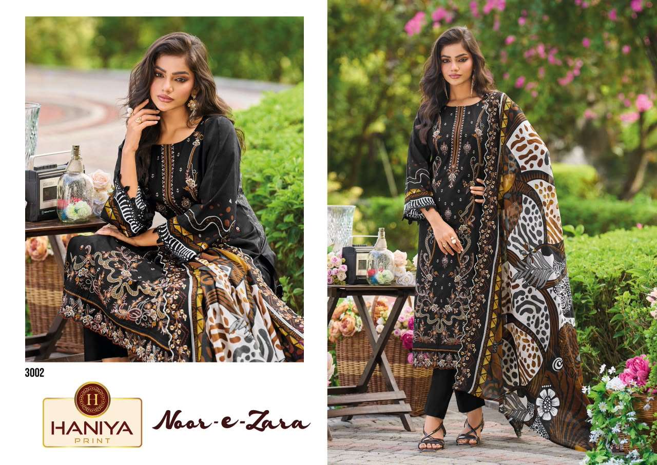 HANIYA PRINT NOOR E ZARA COTTON DIGITAL PRINTS WITH FANCY EMBROIDERY WORK SUIT