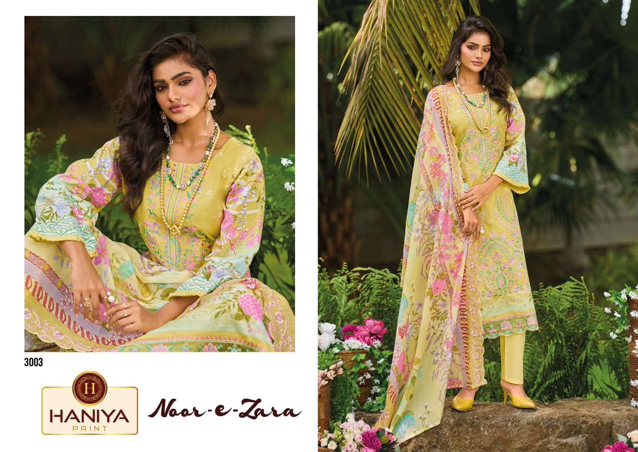 HANIYA PRINT NOOR E ZARA COTTON DIGITAL PRINTS WITH FANCY EMBROIDERY WORK SUIT