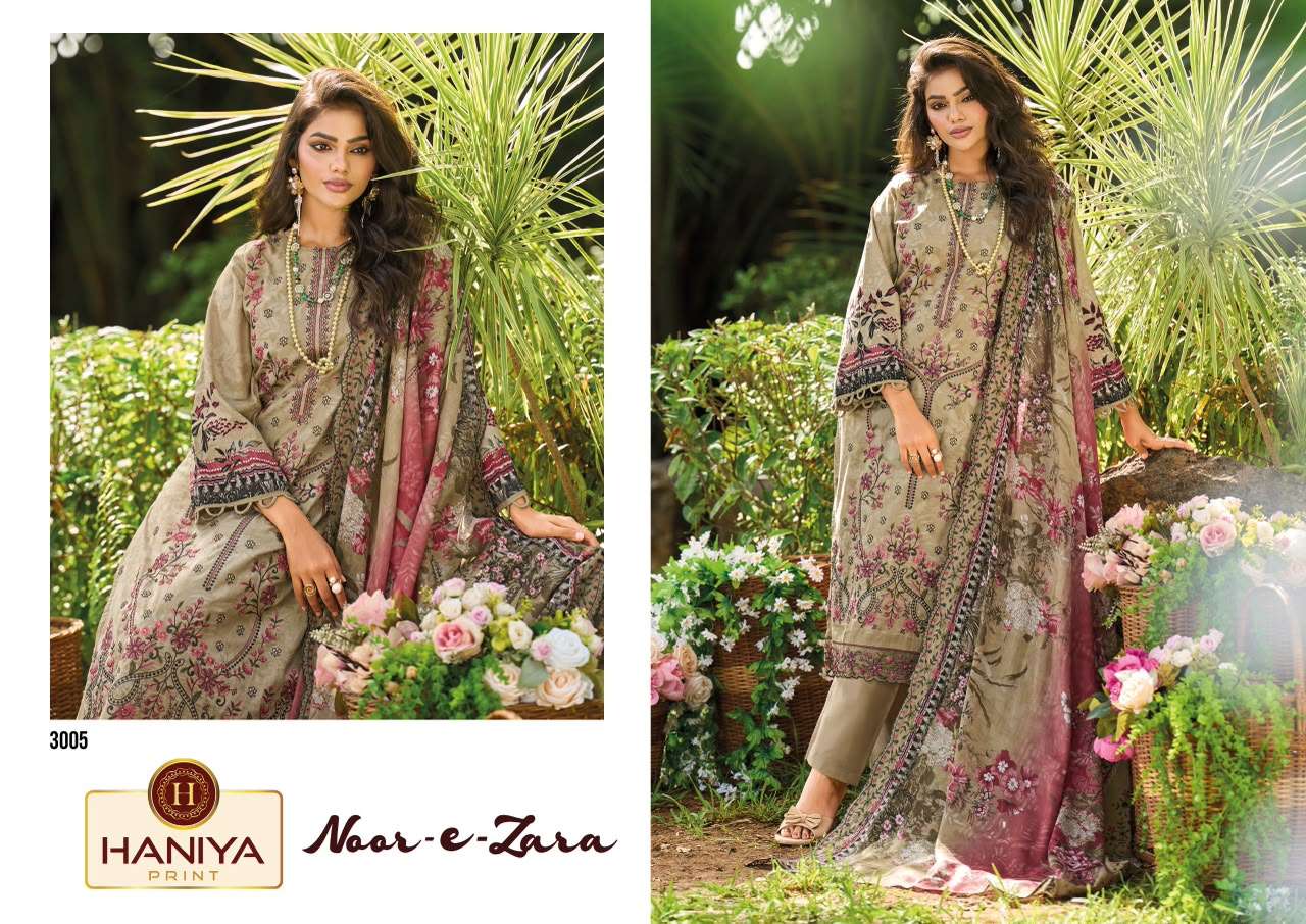 HANIYA PRINT NOOR E ZARA COTTON DIGITAL PRINTS WITH FANCY EMBROIDERY WORK SUIT