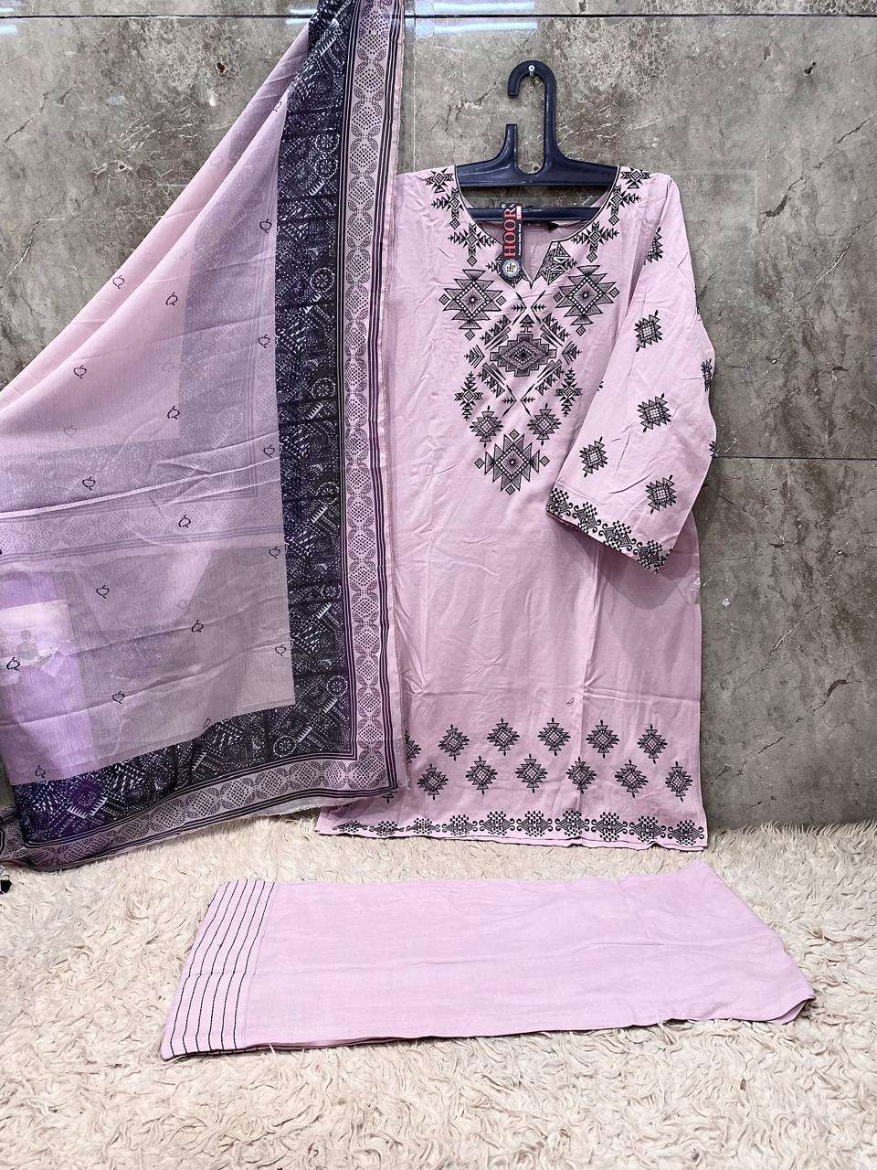 HOOR TEX HF 832 RAYON EMBROIDERY DESIGNER WORK READY MADE PAKISTANI SUIT