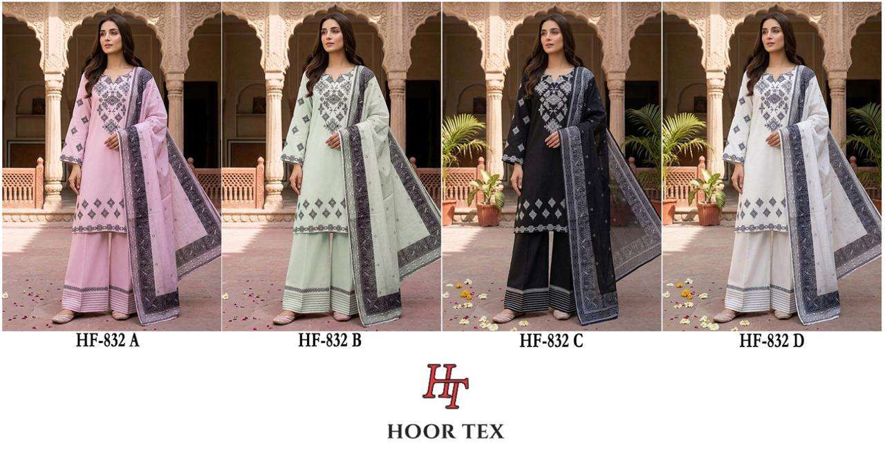HOOR TEX HF 832 RAYON EMBROIDERY DESIGNER WORK READY MADE PAKISTANI SUIT