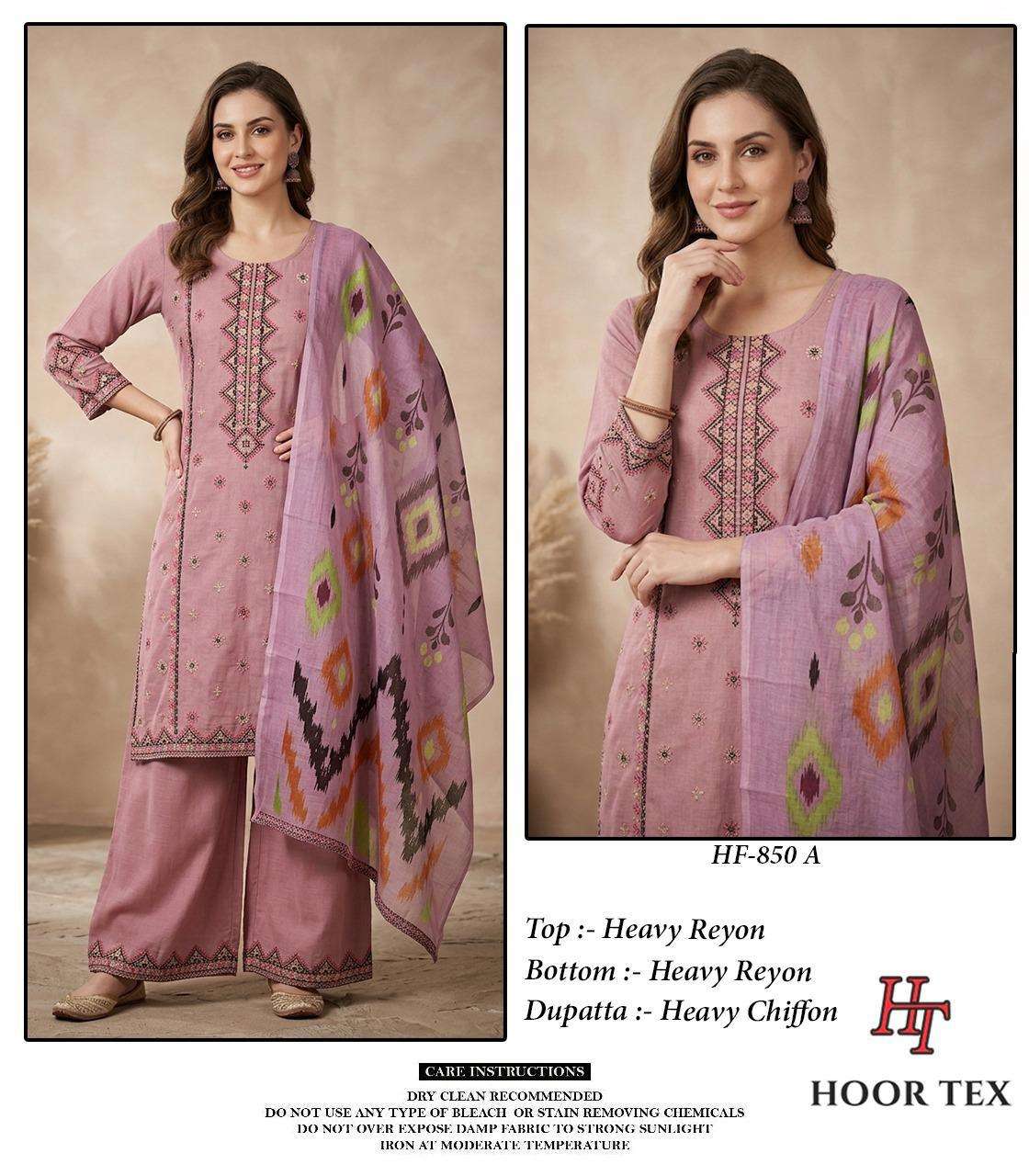 HOOR TEX HF 850 RAYON DESIGNER WORK READY MADE PAKISTANI STYLE SUIT