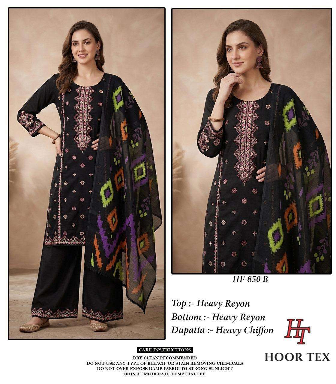 HOOR TEX HF 850 RAYON DESIGNER WORK READY MADE PAKISTANI STYLE SUIT