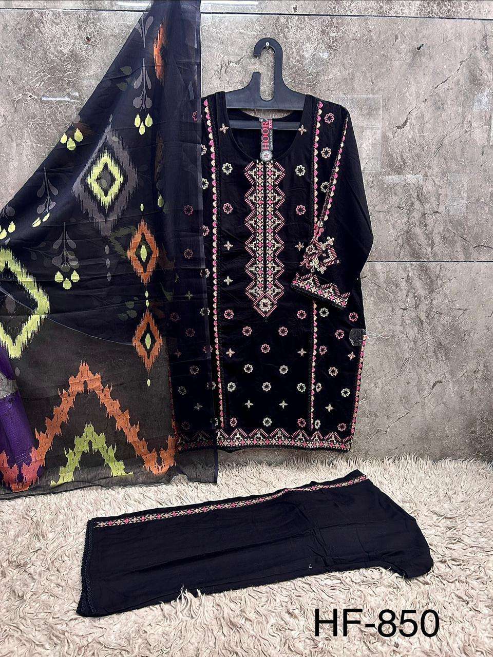 HOOR TEX HF 850 RAYON DESIGNER WORK READY MADE PAKISTANI STYLE SUIT