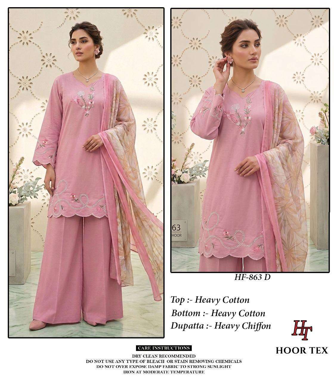 HOOR TEX HF 863 COTTON BEAUTIFUL DESIGNER WORK READY MADE PAKISTANI SUIT