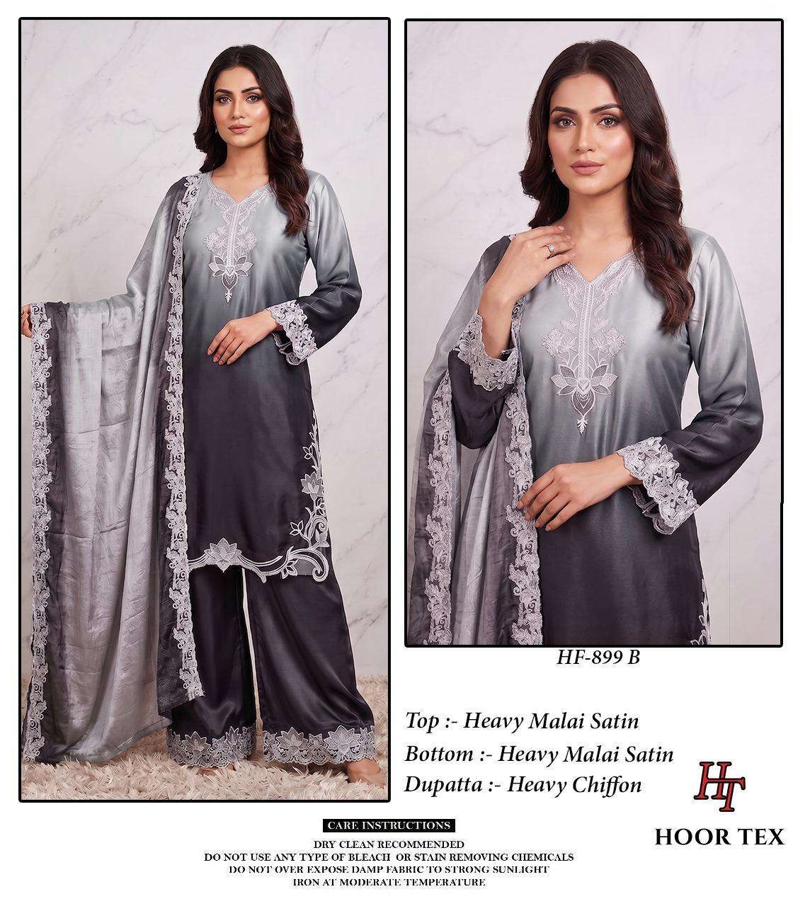 HOOR TEX HF 899 SHADED SATIN DESIGNER WORK READY MADE PAKISTANI SUIT