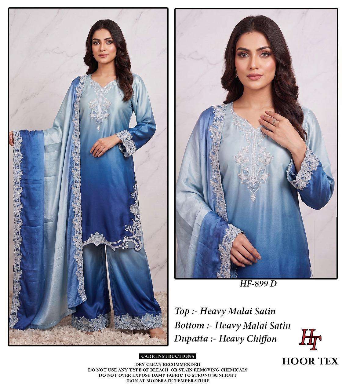 HOOR TEX HF 899 SHADED SATIN DESIGNER WORK READY MADE PAKISTANI SUIT
