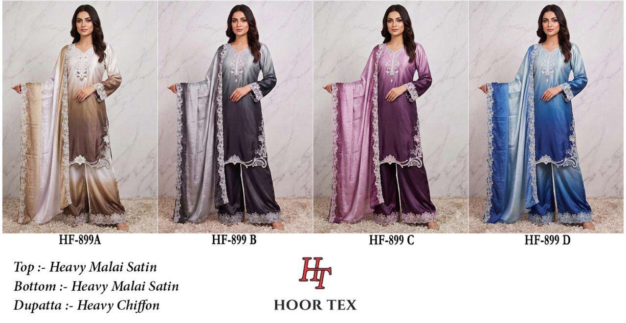 HOOR TEX HF 899 SHADED SATIN DESIGNER WORK READY MADE PAKISTANI SUIT