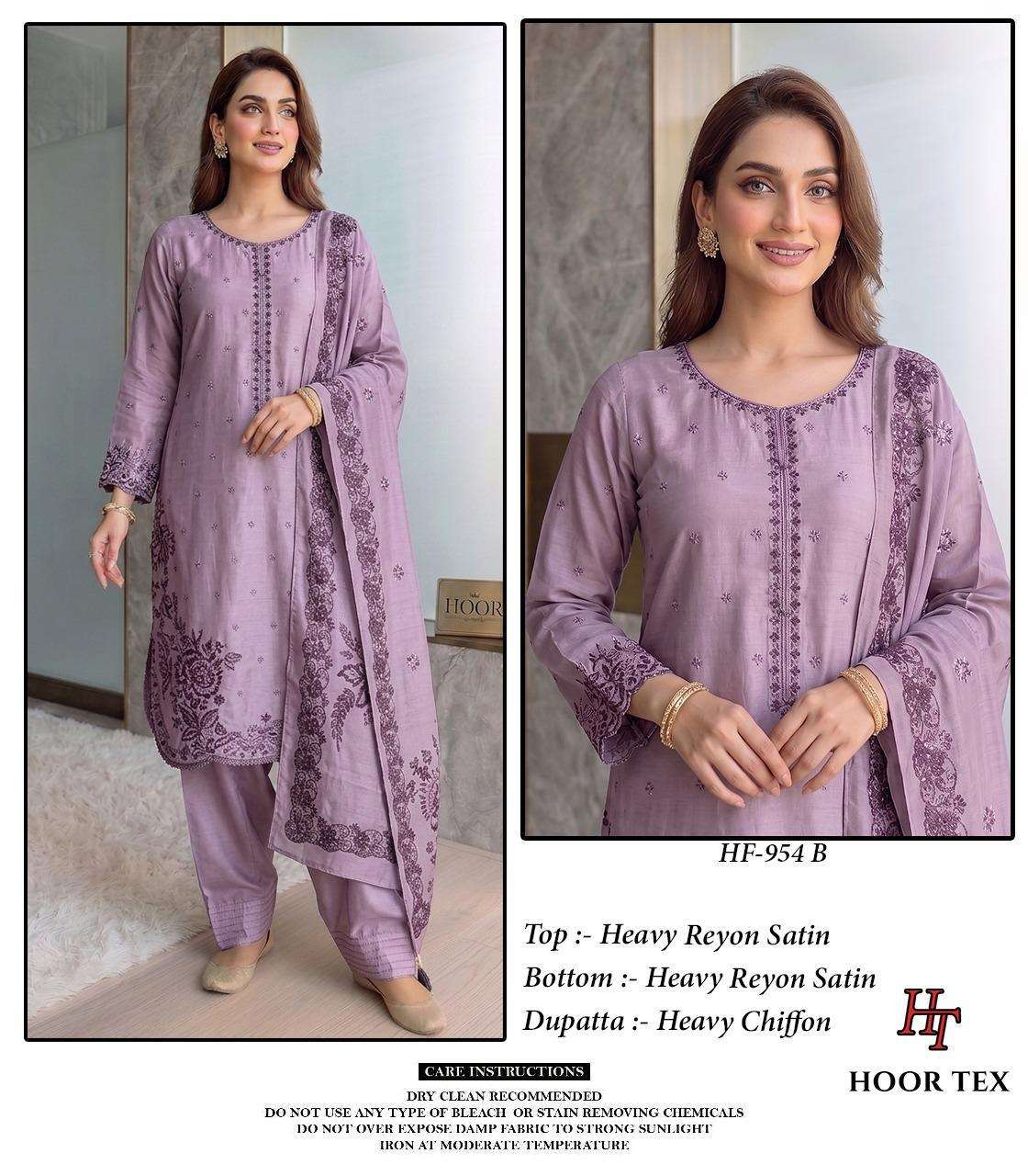 HOOR TEX HF 954 RAYON FANCY WORKS READY MADE PAKISTANI SUIT