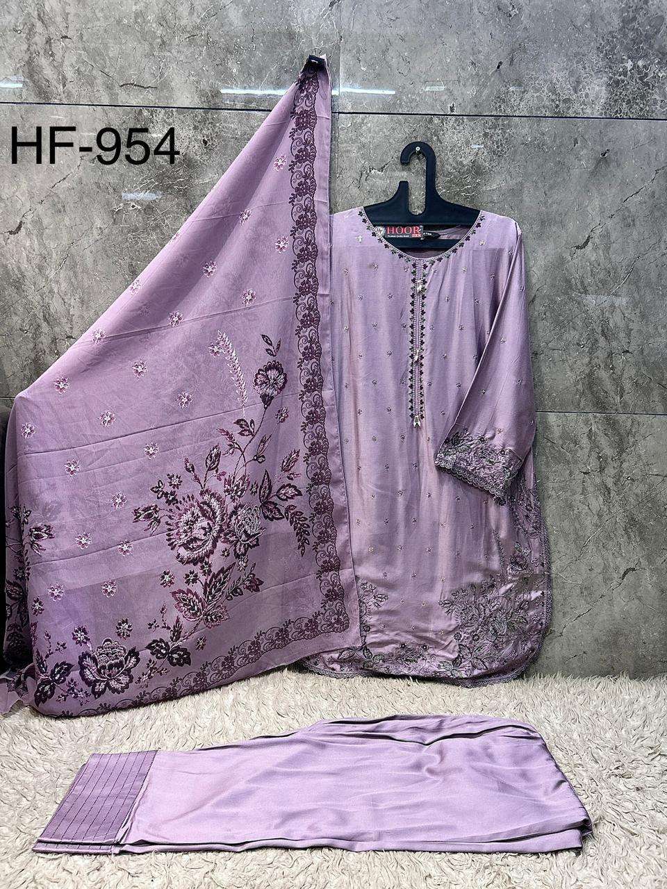 HOOR TEX HF 954 RAYON FANCY WORKS READY MADE PAKISTANI SUIT