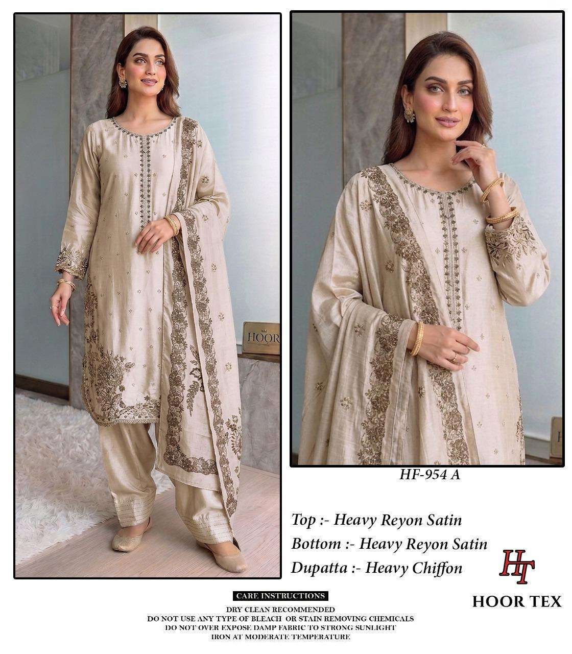 HOOR TEX HF 954 RAYON FANCY WORKS READY MADE PAKISTANI SUIT