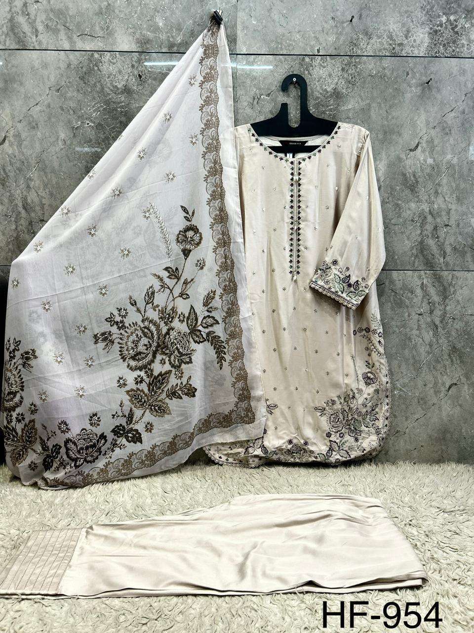 HOOR TEX HF 954 RAYON FANCY WORKS READY MADE PAKISTANI SUIT