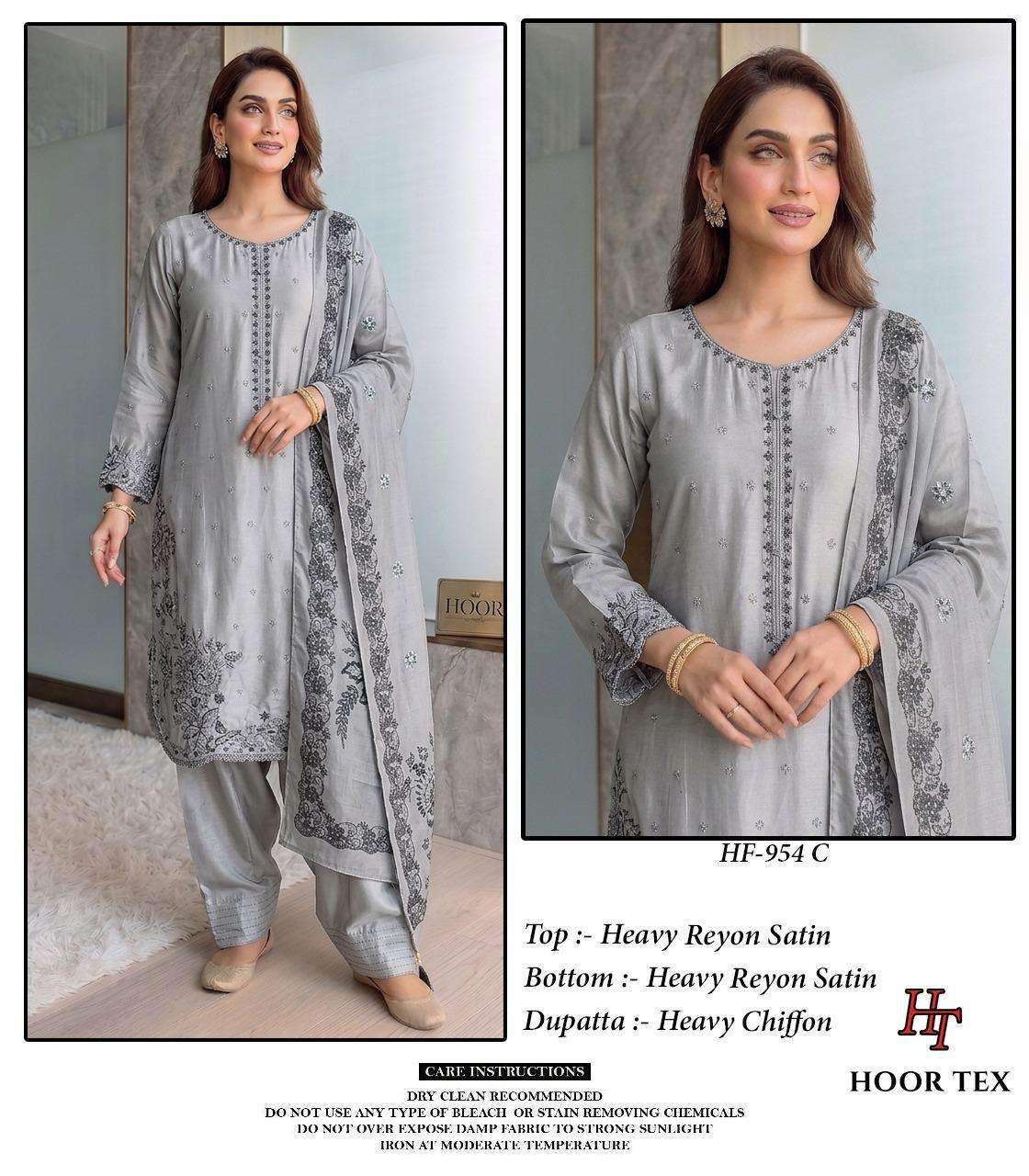 HOOR TEX HF 954 RAYON FANCY WORKS READY MADE PAKISTANI SUIT