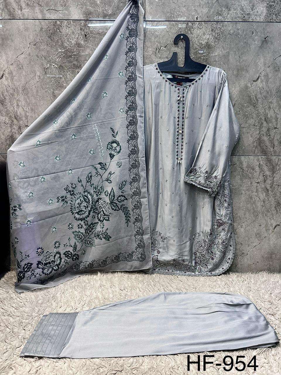 HOOR TEX HF 954 RAYON FANCY WORKS READY MADE PAKISTANI SUIT