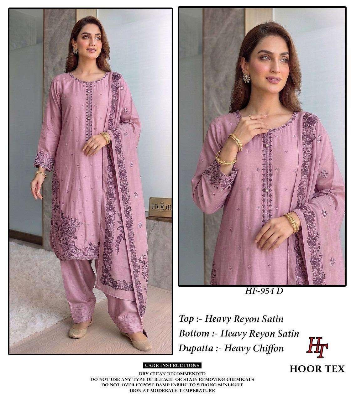 HOOR TEX HF 954 RAYON FANCY WORKS READY MADE PAKISTANI SUIT
