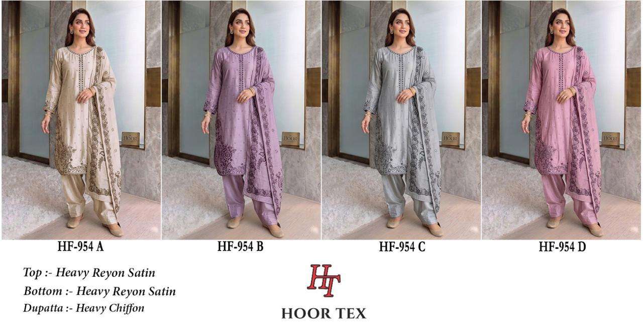 HOOR TEX HF 954 RAYON FANCY WORKS READY MADE PAKISTANI SUIT