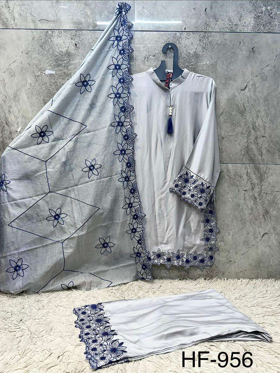 HOOR TEX HF 956 SATIN FANCY DESIGNER WORK READY MADE PAKISTANI SUIT