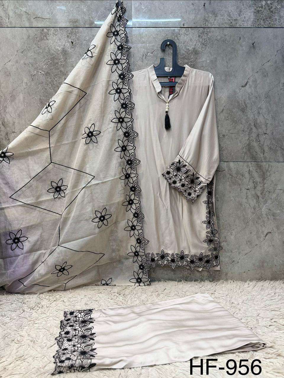 HOOR TEX HF 956 SATIN FANCY DESIGNER WORK READY MADE PAKISTANI SUIT