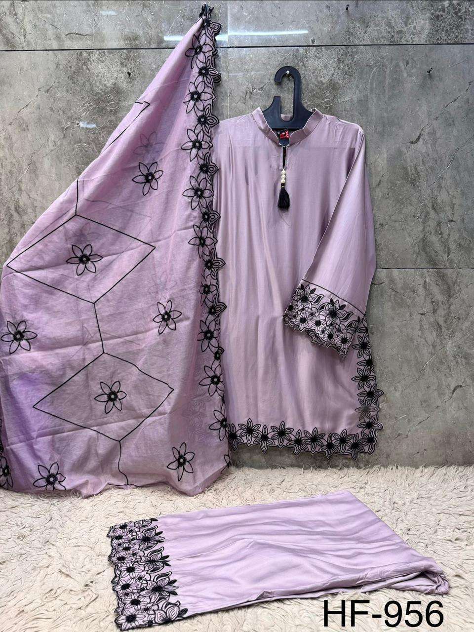 HOOR TEX HF 956 SATIN FANCY DESIGNER WORK READY MADE PAKISTANI SUIT