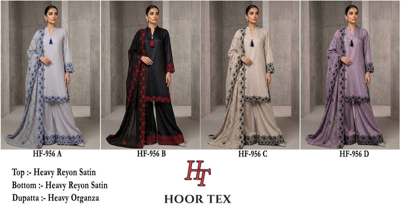 HOOR TEX HF 956 SATIN FANCY DESIGNER WORK READY MADE PAKISTANI SUIT