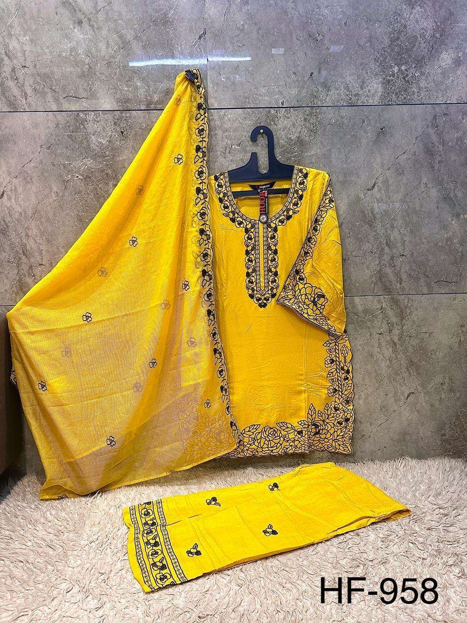 HOOR TEX HF 958 RAYON EMBROIDERY DESIGNER WORK READY MADE PAKISTANI SUIT