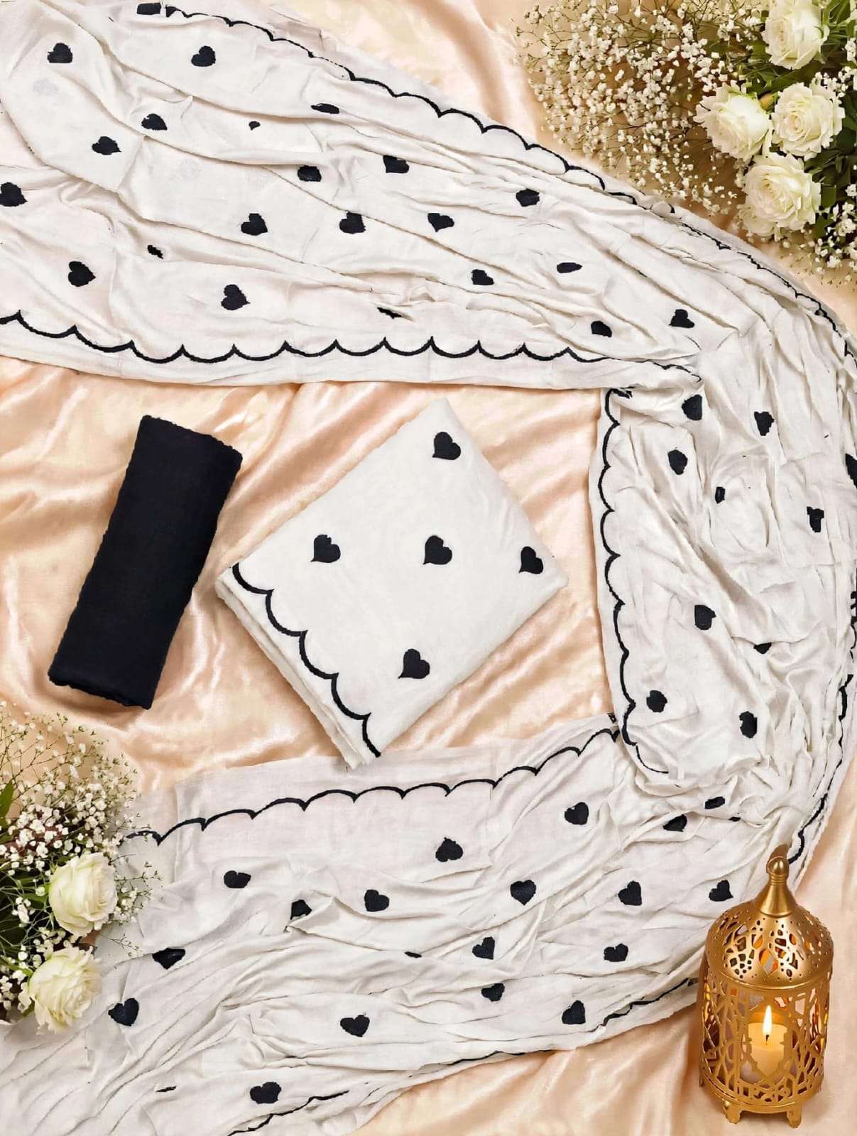 HOUSE OF LIBAS HEART DESIGN COLLECTION RAYON FANCY PRINTS SALWAR SUIT