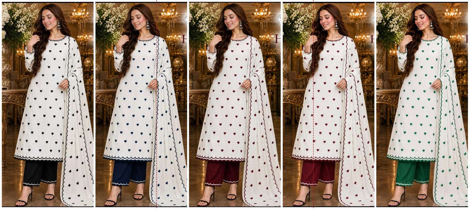 HOUSE OF LIBAS HEART DESIGN COLLECTION RAYON FANCY PRINTS SALWAR SUIT