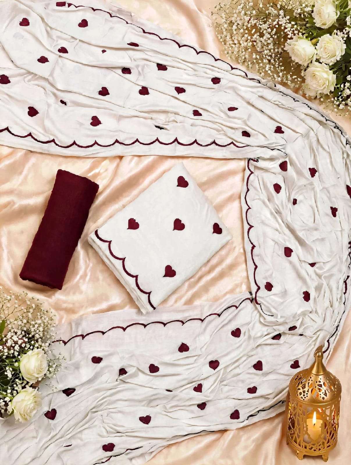 HOUSE OF LIBAS HEART DESIGN COLLECTION RAYON FANCY PRINTS SALWAR SUIT