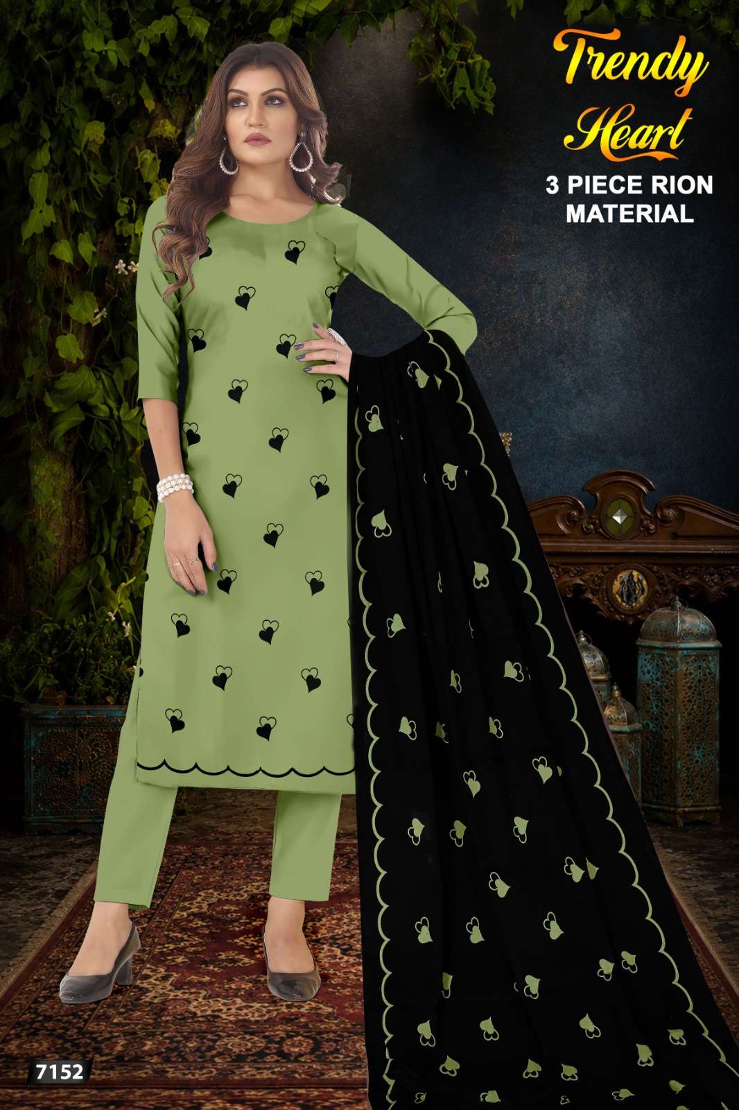 HOUSE OF LIBAS TRENDY HEART RAYON FANCY PRINT LADIES SALWAR SUIT