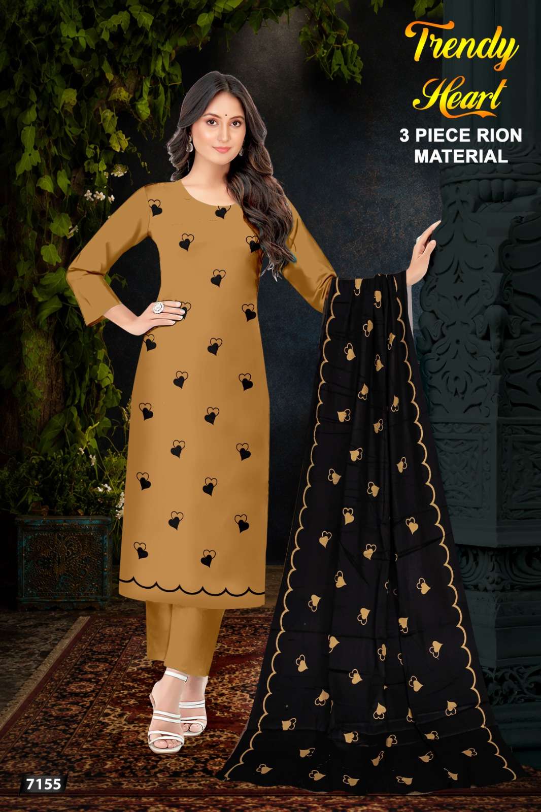 HOUSE OF LIBAS TRENDY HEART RAYON FANCY PRINT LADIES SALWAR SUIT