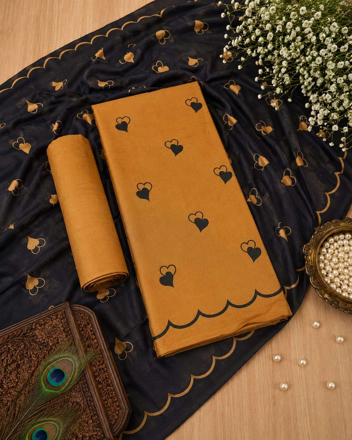 HOUSE OF LIBAS TRENDY HEART RAYON FANCY PRINT LADIES SALWAR SUIT