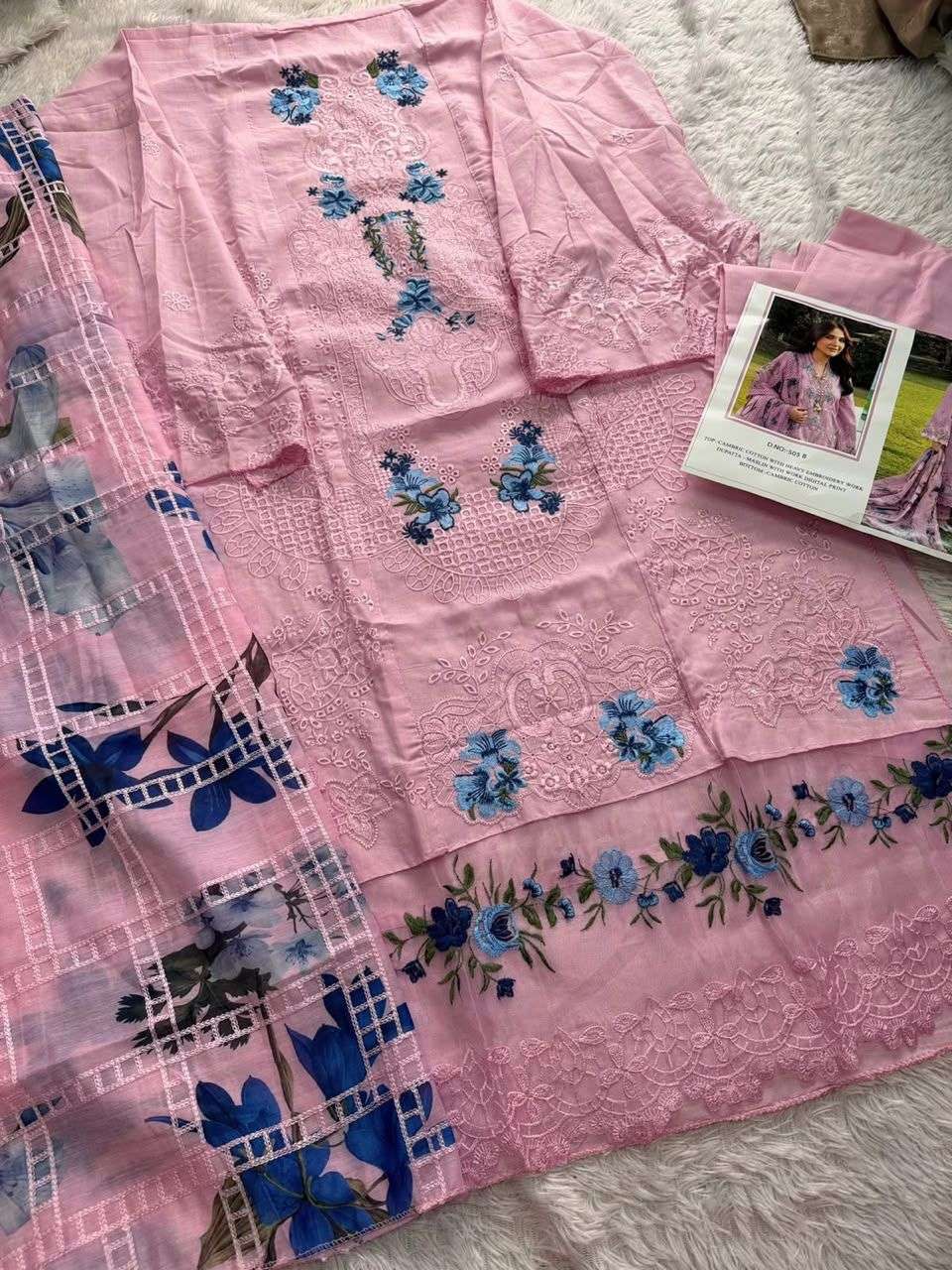 IMROZIA STUDIO D NO 505 COTTON WITH EMBROIDERY DESIGNER WORK SUIT