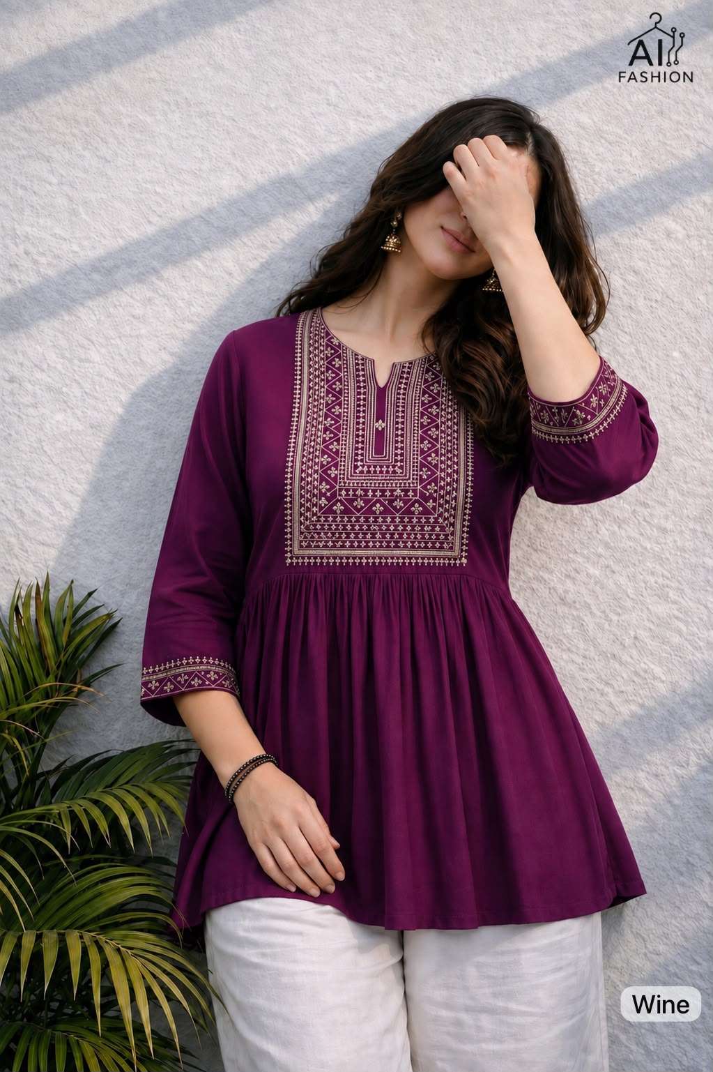 INLI ADAA 2.0 RAYON FANCY WORKS LADIES WESTERN WEAR TOP