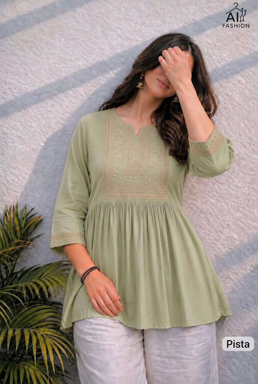 INLI ADAA 2.0 RAYON FANCY WORKS LADIES WESTERN WEAR TOP