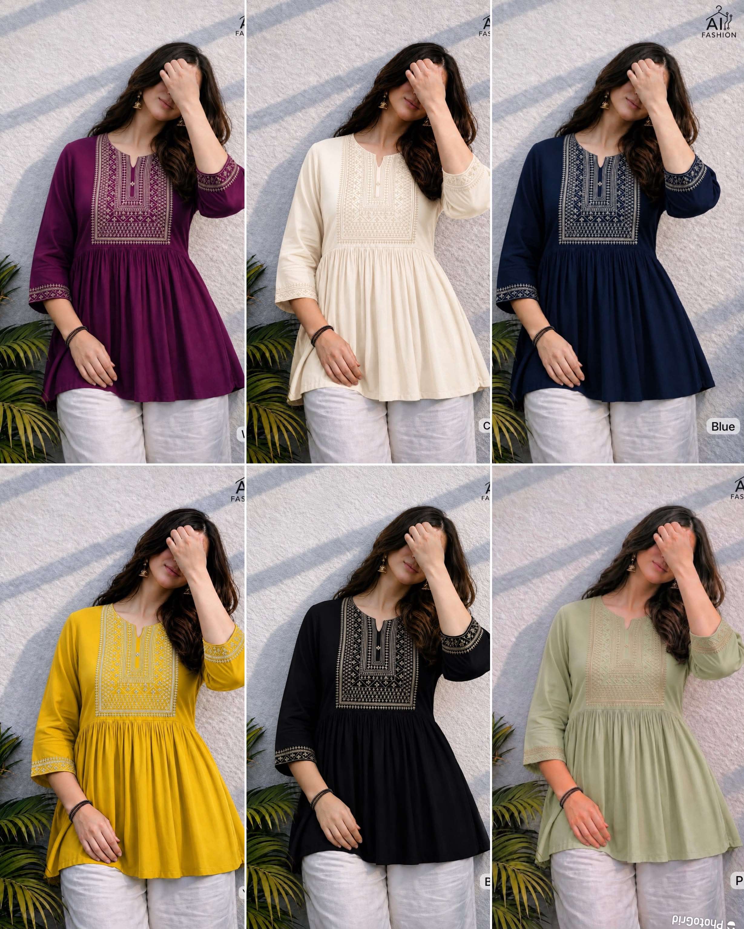 INLI ADAA 2.0 RAYON FANCY WORKS LADIES WESTERN WEAR TOP