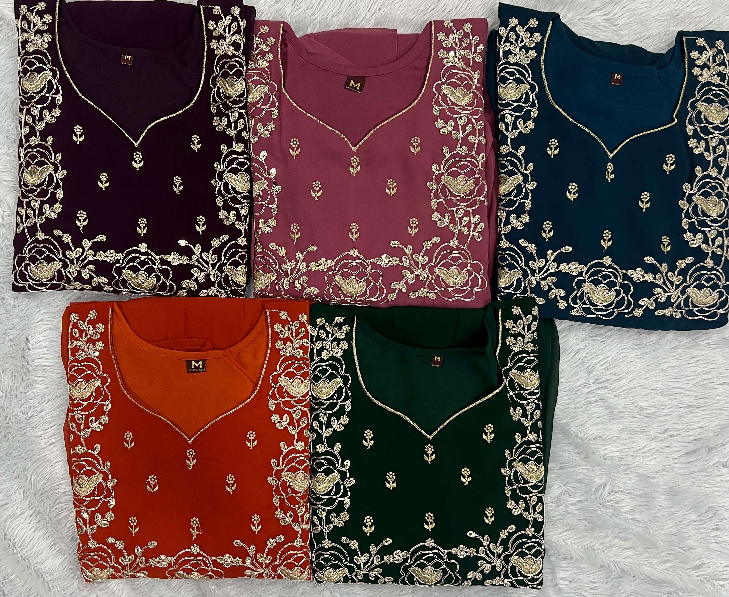 INLI BATU CAVES GEORGETTE DESIGNER FESTIVE WEAR LONG ONE PIECE GOWN DRESS 