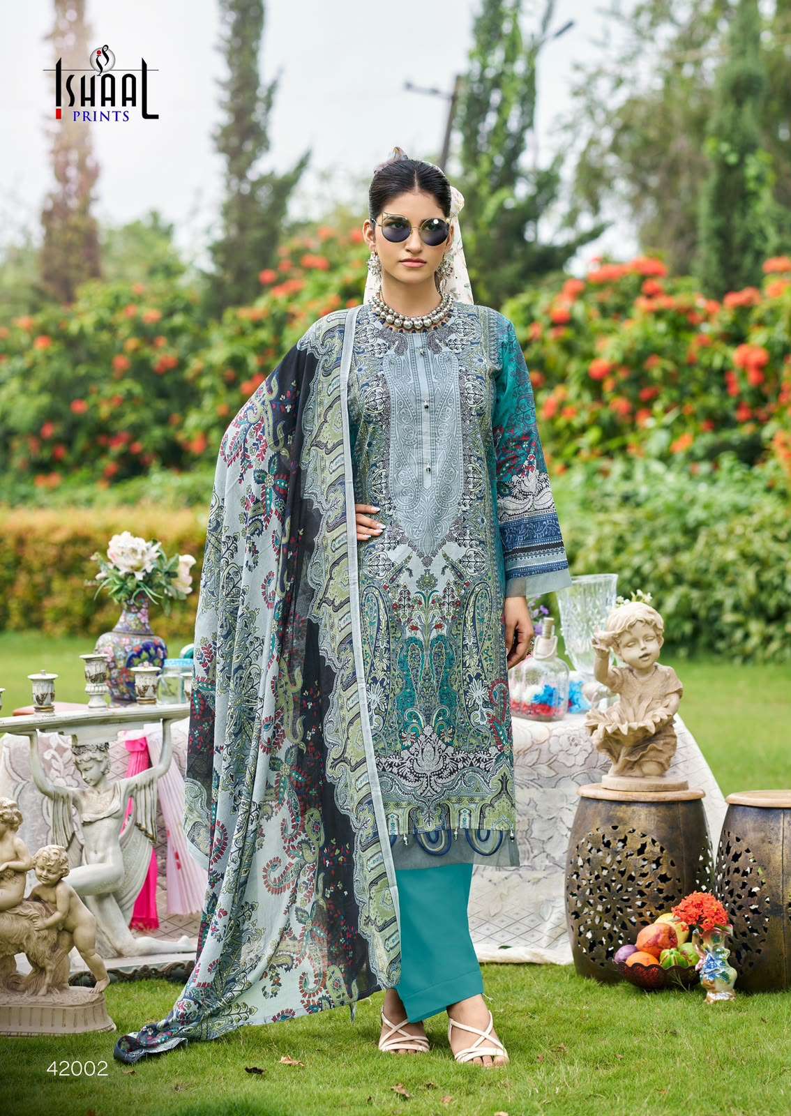 ISHAAL PRINTS GULMOHAR VOL 42 LAWN COTTON DIGITAL PRINTS SALWAR SUIT