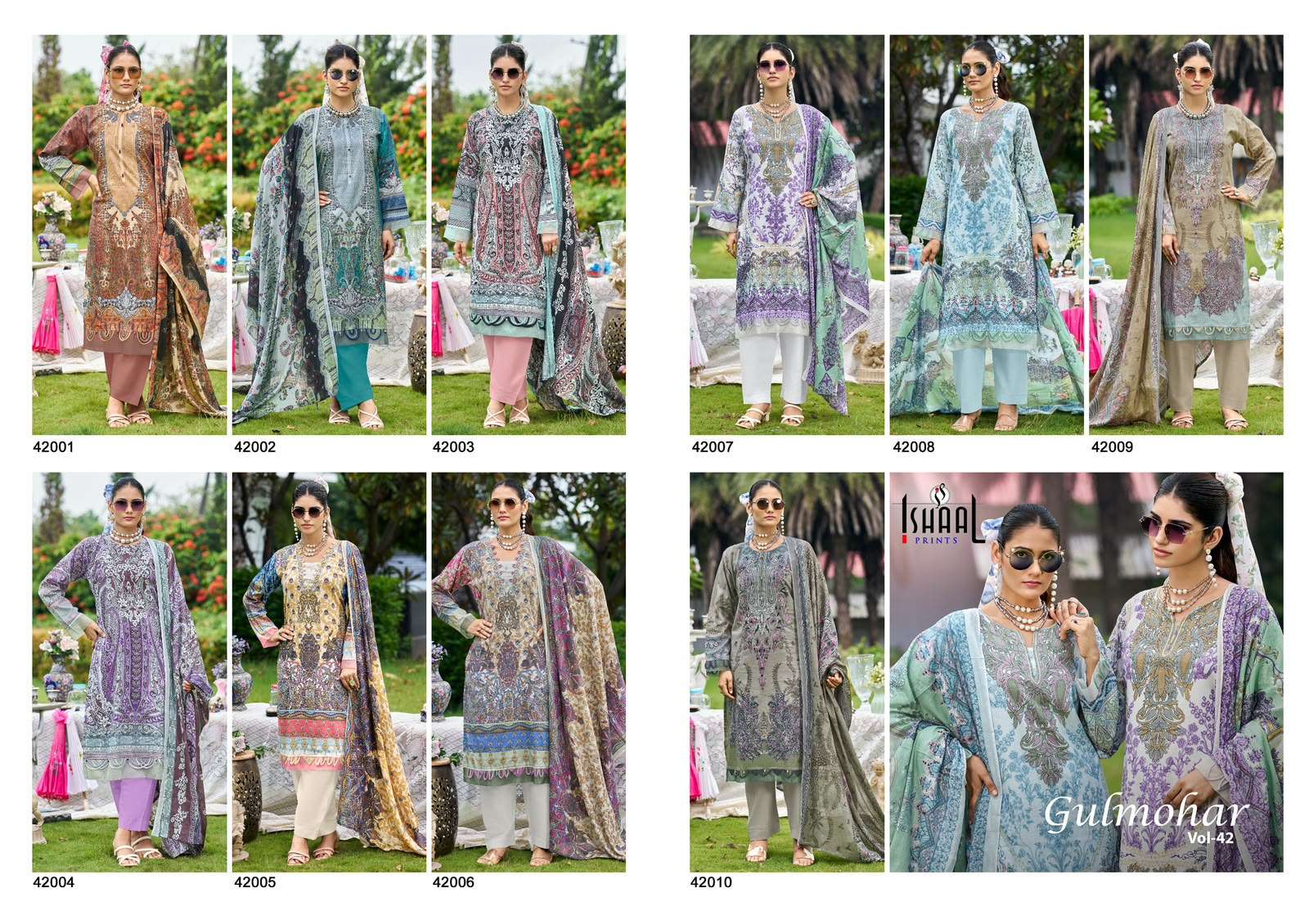 ISHAAL PRINTS GULMOHAR VOL 42 LAWN COTTON DIGITAL PRINTS SALWAR SUIT