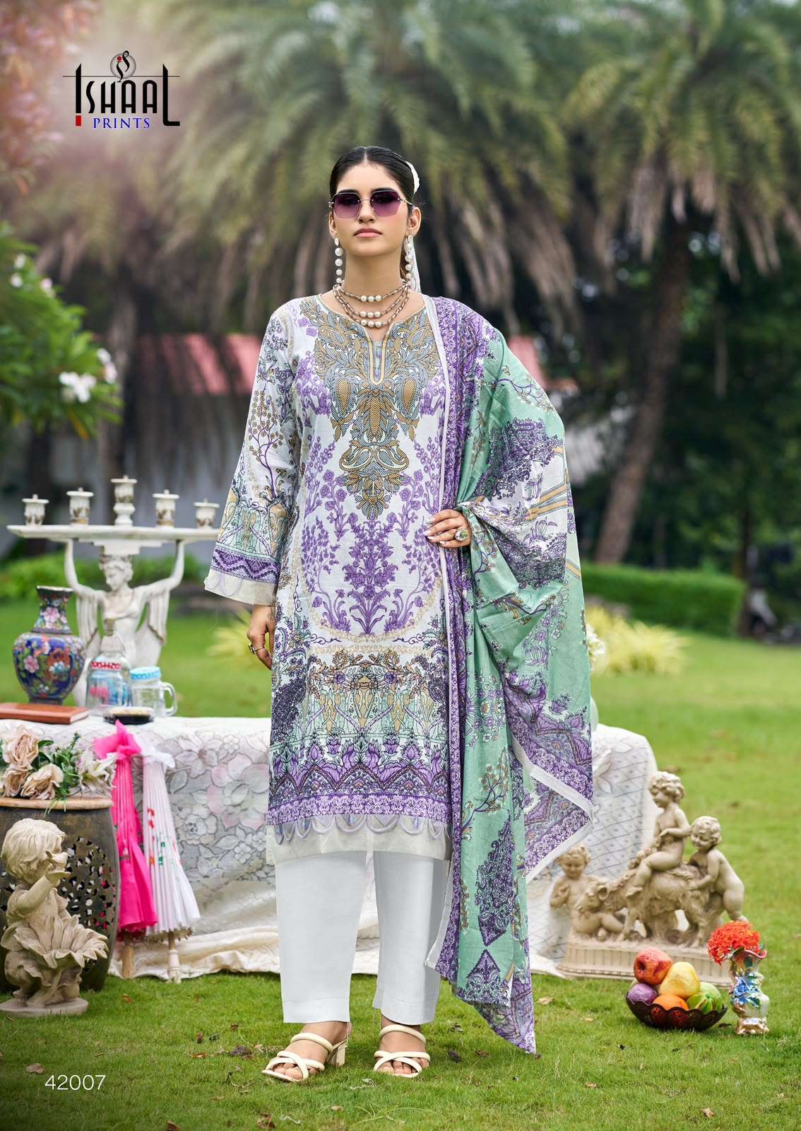 ISHAAL PRINTS GULMOHAR VOL 42 LAWN COTTON DIGITAL PRINTS SALWAR SUIT