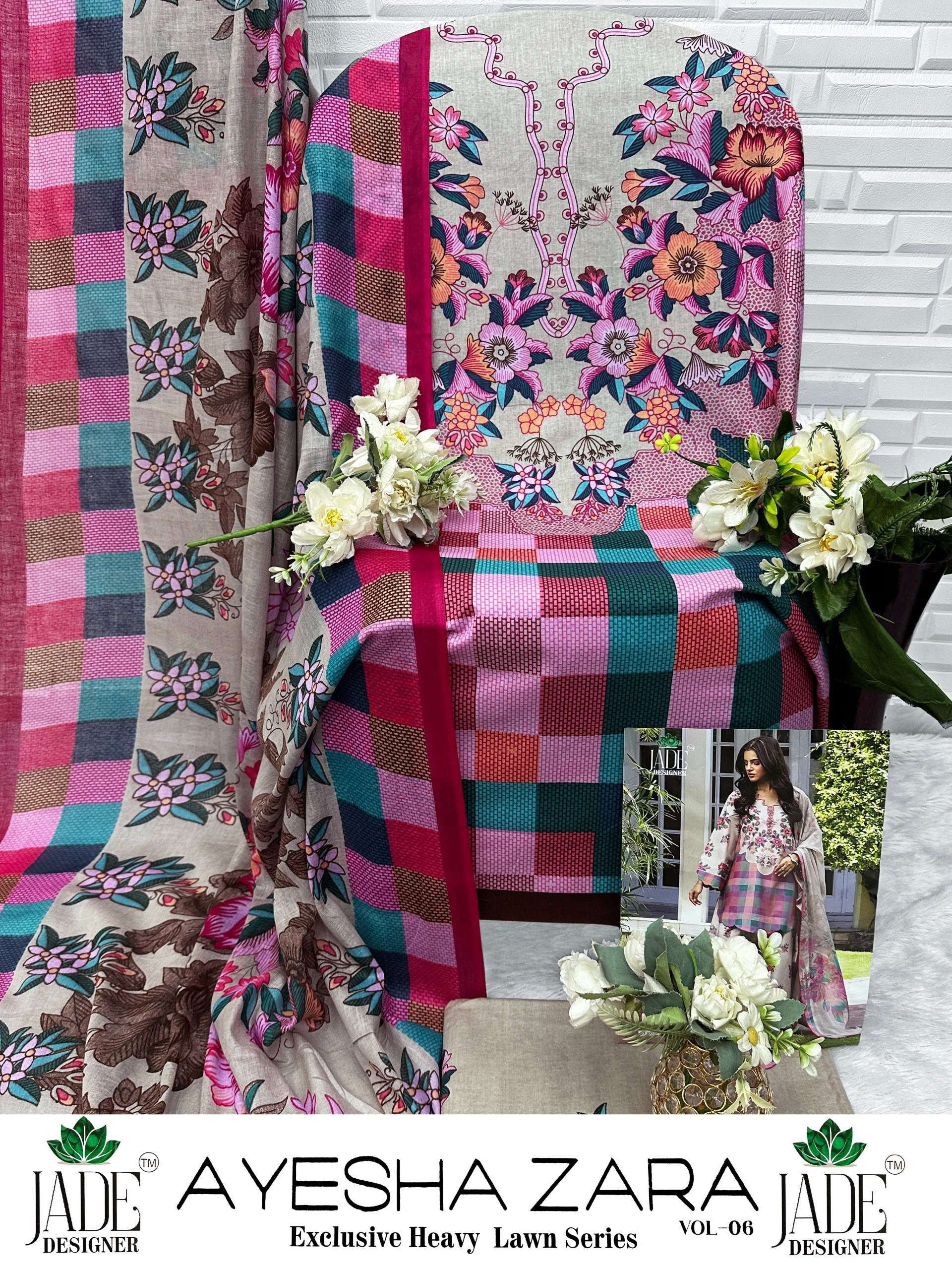 JADE AYESHA ZARA VOL 6 LAWN COTTON DIGITAL PRINT SALWAR SUIT