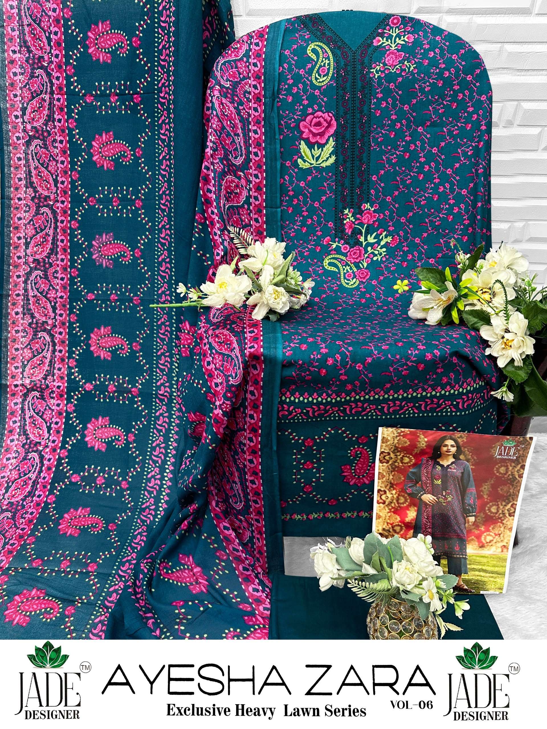JADE AYESHA ZARA VOL 6 LAWN COTTON DIGITAL PRINT SALWAR SUIT