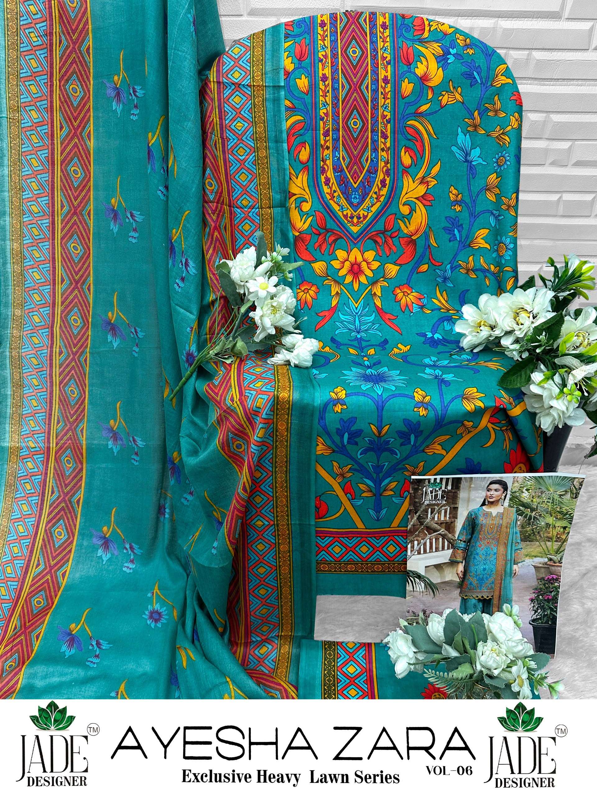 JADE AYESHA ZARA VOL 6 LAWN COTTON DIGITAL PRINT SALWAR SUIT