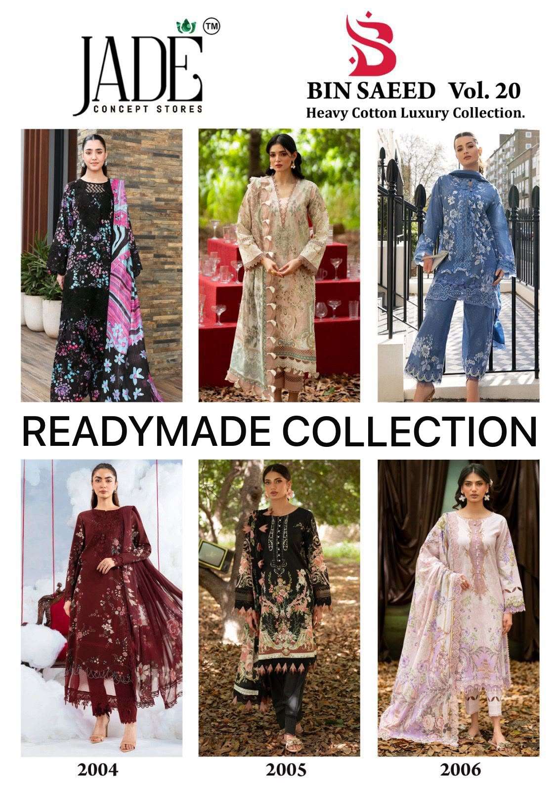 JADE BIN SAEED HEAVY COTTON LUXURY COLLECTION VOL 20 READY MADE COLLECTION 