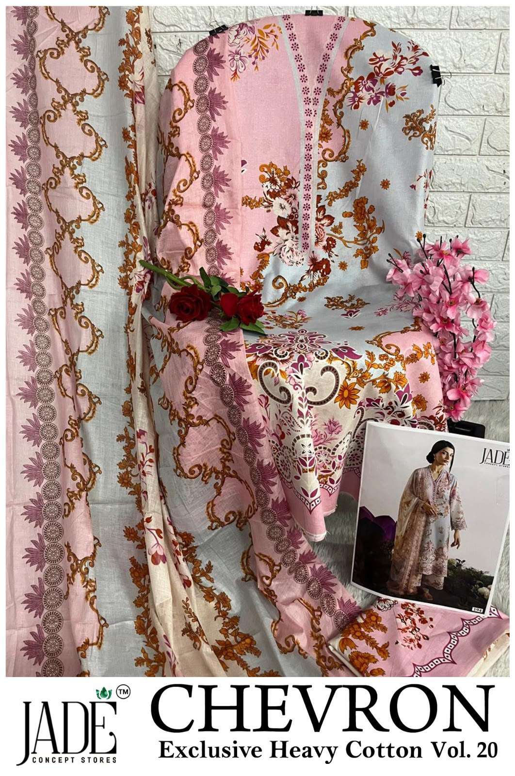 JADE CHEVRON EXCLUSIVE HEAVY COTTON VOL 20 COTTON DIGITAL PRINTS SALWAR SUIT