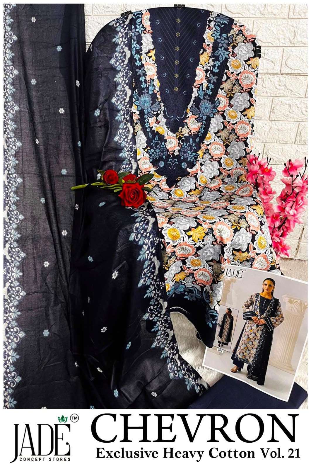 JADE CHEVRON EXCLUSIVE HEAVY COTTON VOL 21 COTTON DIGITAL PRINTS SALWAR SUIT
