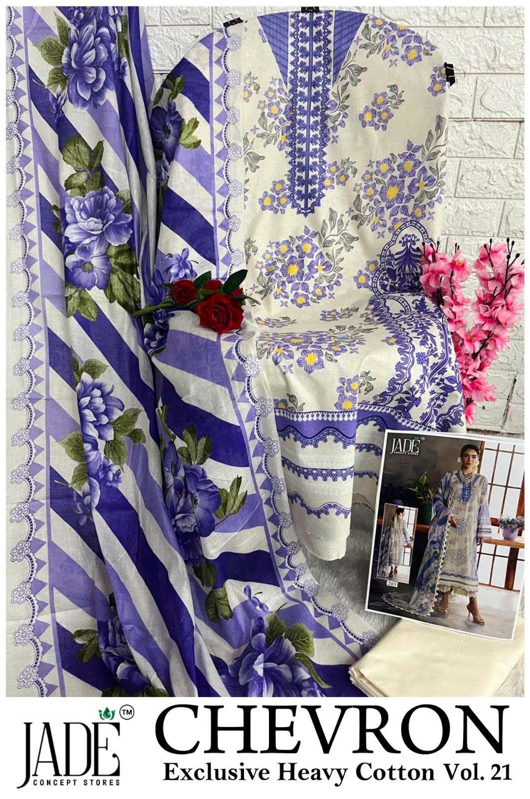 JADE CHEVRON EXCLUSIVE HEAVY COTTON VOL 21 COTTON DIGITAL PRINTS SALWAR SUIT