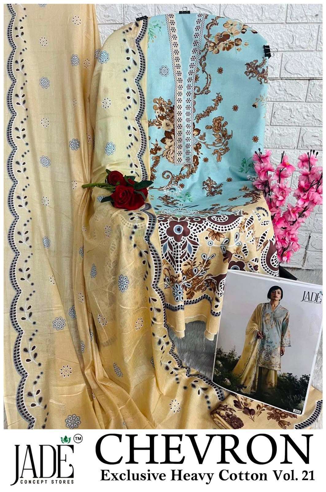 JADE CHEVRON EXCLUSIVE HEAVY COTTON VOL 21 COTTON DIGITAL PRINTS SALWAR SUIT