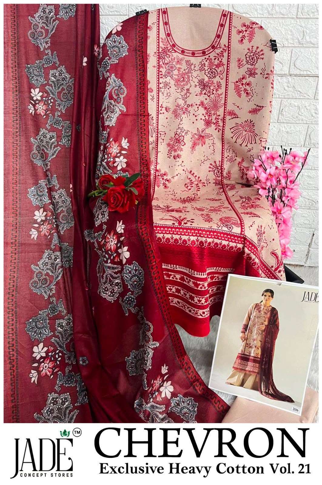 JADE CHEVRON EXCLUSIVE HEAVY COTTON VOL 21 COTTON DIGITAL PRINTS SALWAR SUIT